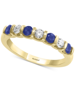 image of Effy Sapphire (3/8 ct. t.w.) & Diamond (1/4 ct. t.w.) Band in 14k Gold