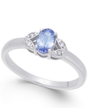 image of Tanzanite (1/2 ct. t.w.) & Diamond Accent Ring in 14k White Gold