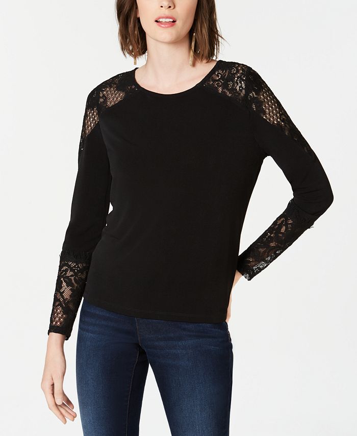 Macy's inc black tops on sale