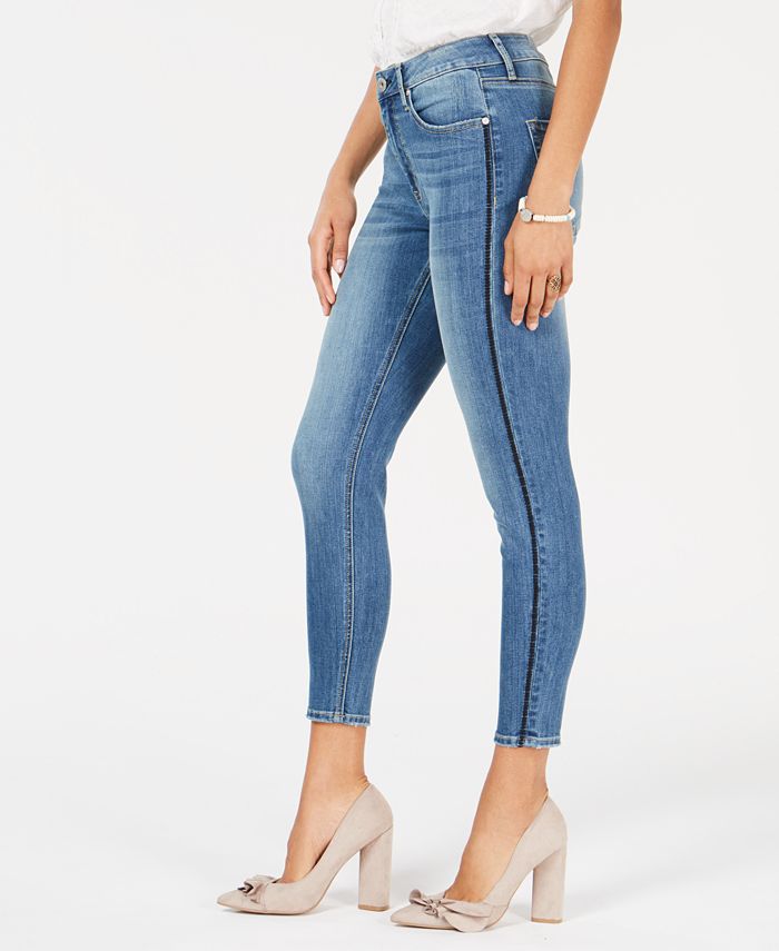 American Rag Juniors' Embellished-Stripe Skinny Jeans, Created for Macy ...