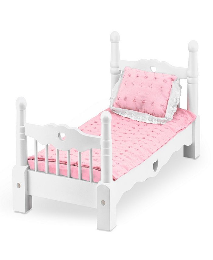 Melissa and Doug Melissa & Doug White Wooden Doll Bed With Bedding (24