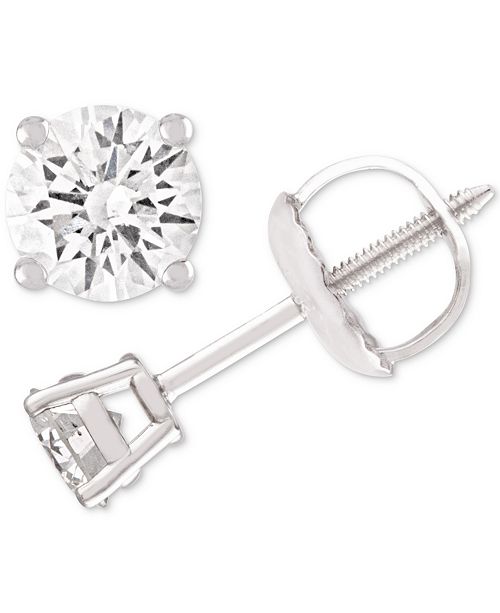 Macy S Diamond Stud Earrings 1 4 Ct T W In 14k White Gold