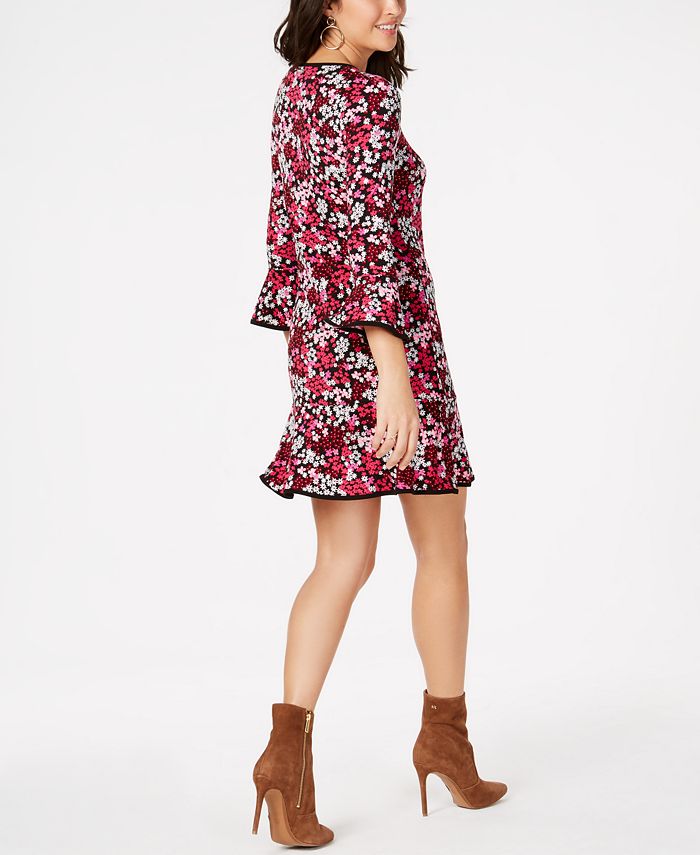 Michael Kors Floral-Print Flounce Dress, in Regular & Petite Sizes - Macy's