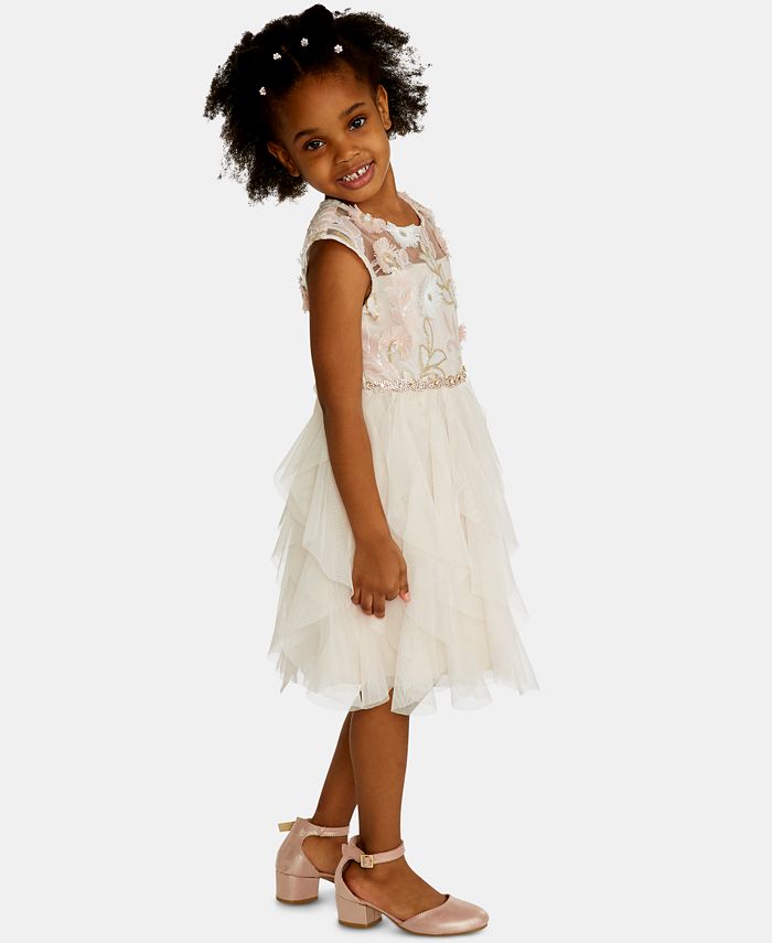 rare editions sequin soutache dress Rare Editions Little Girls Sleeveless Sequin-Embellished  Soutache-Embroidered Bodice/Mesh Fairy-Hem Skirted Ballgown