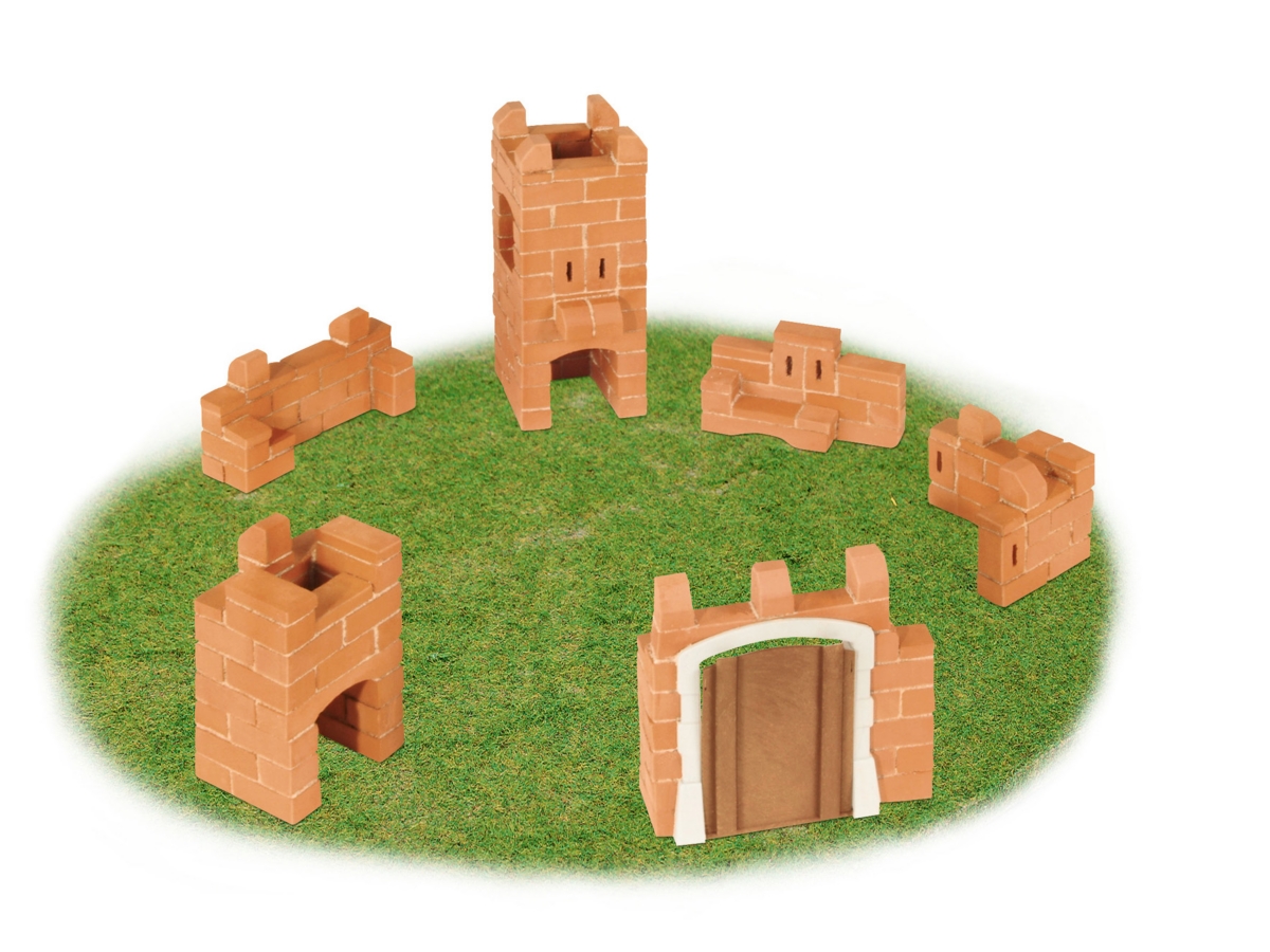 Shop Teifoc Small Castle Brick Construction Set In Burnt Oran