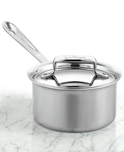 All-Clad BD5 Brushed Stainless Steel 1.5 Qt. Covered Saucepan