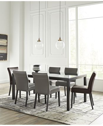 Furniture - Tate Leather Parsons Dining Chair, 4-Pc. Set (4 Side Chairs)