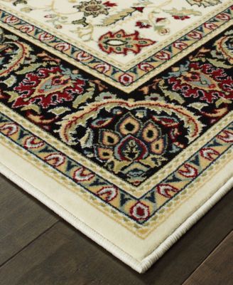 CLOSEOUT! Kashan 108X Ivory/Black 5'3" x 7'6" Area Rug