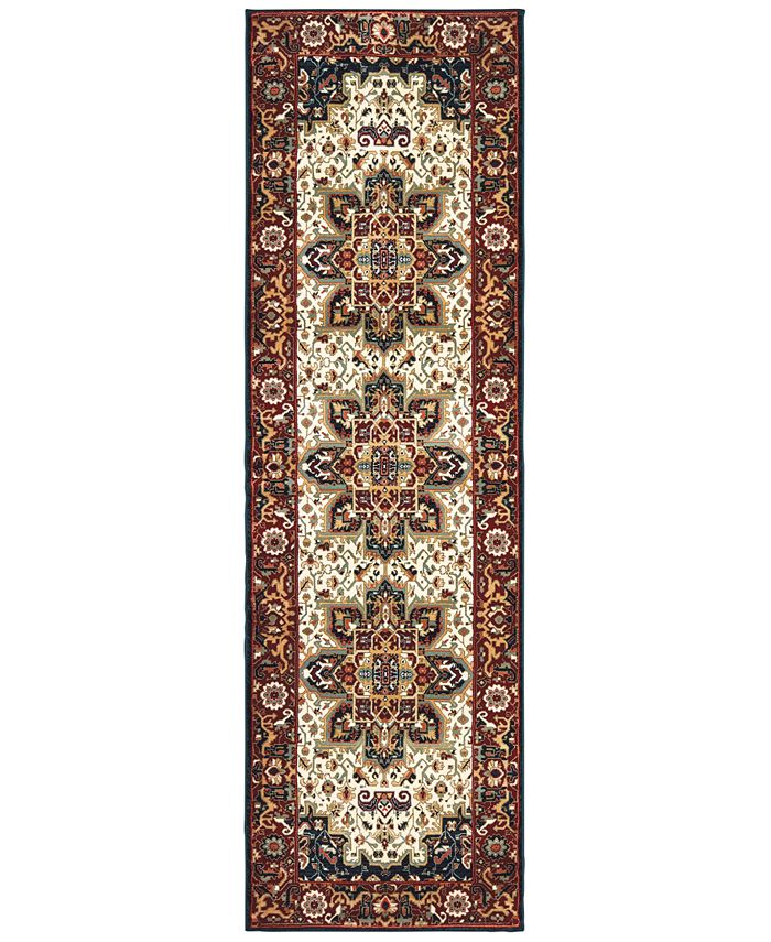 Oriental Weavers - Kashan 96W Red/Ivory 2'3" x 7'6" Runner Area Rug