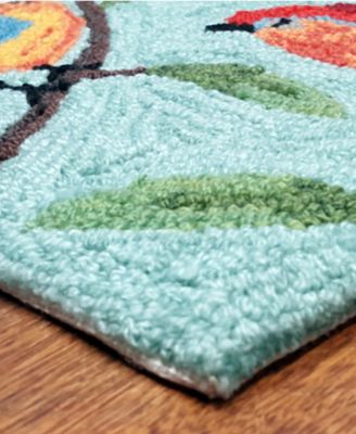 Ravella 2270 Birds On Branches Blue 3'6" x 5'6" Indoor/Outdoor Area Rug