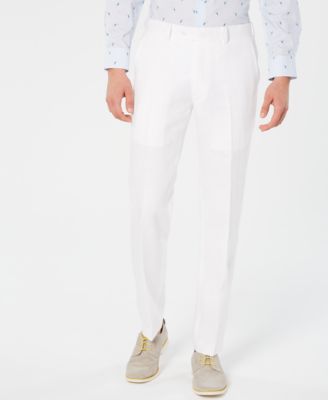 macy's white linen pants