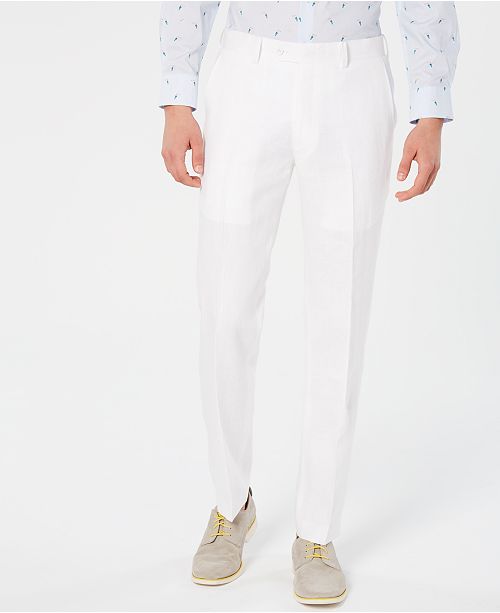 Bar Iii Men S Slim Fit White Suit Pants Created For Macy S Reviews