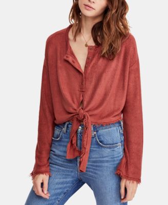 Free People - Tie-Hem Henley Top