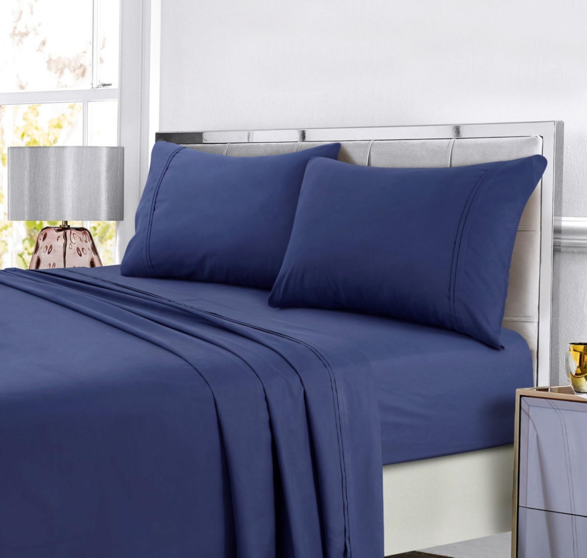 Tribeca Living Super Soft Solid Dp Easy-Care Extra Deep Pocket Sheet Set