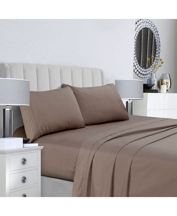 Tribeca Living 400 Thread Count Cotton Percale Extra Deep Pocket Full