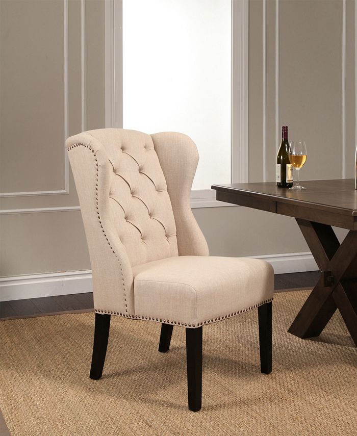 Abbyson Living Audrey Tufted Linen Wingback Dining Chair Macys