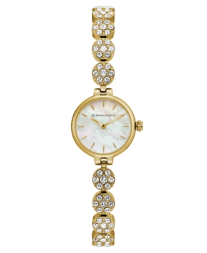 image of Bcbgmaxazria Ladies GoldTone Crystal Bracelet with Mop Dial, 22mm