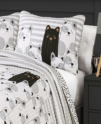 Lush Décor - Stripe Bear 3-Pc. Quilt Sets