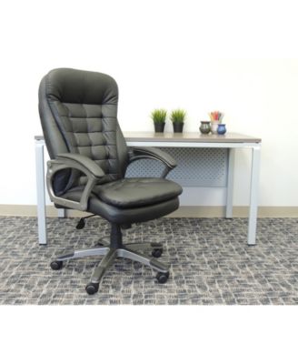 High Back Executive Chair With Pewter Finish