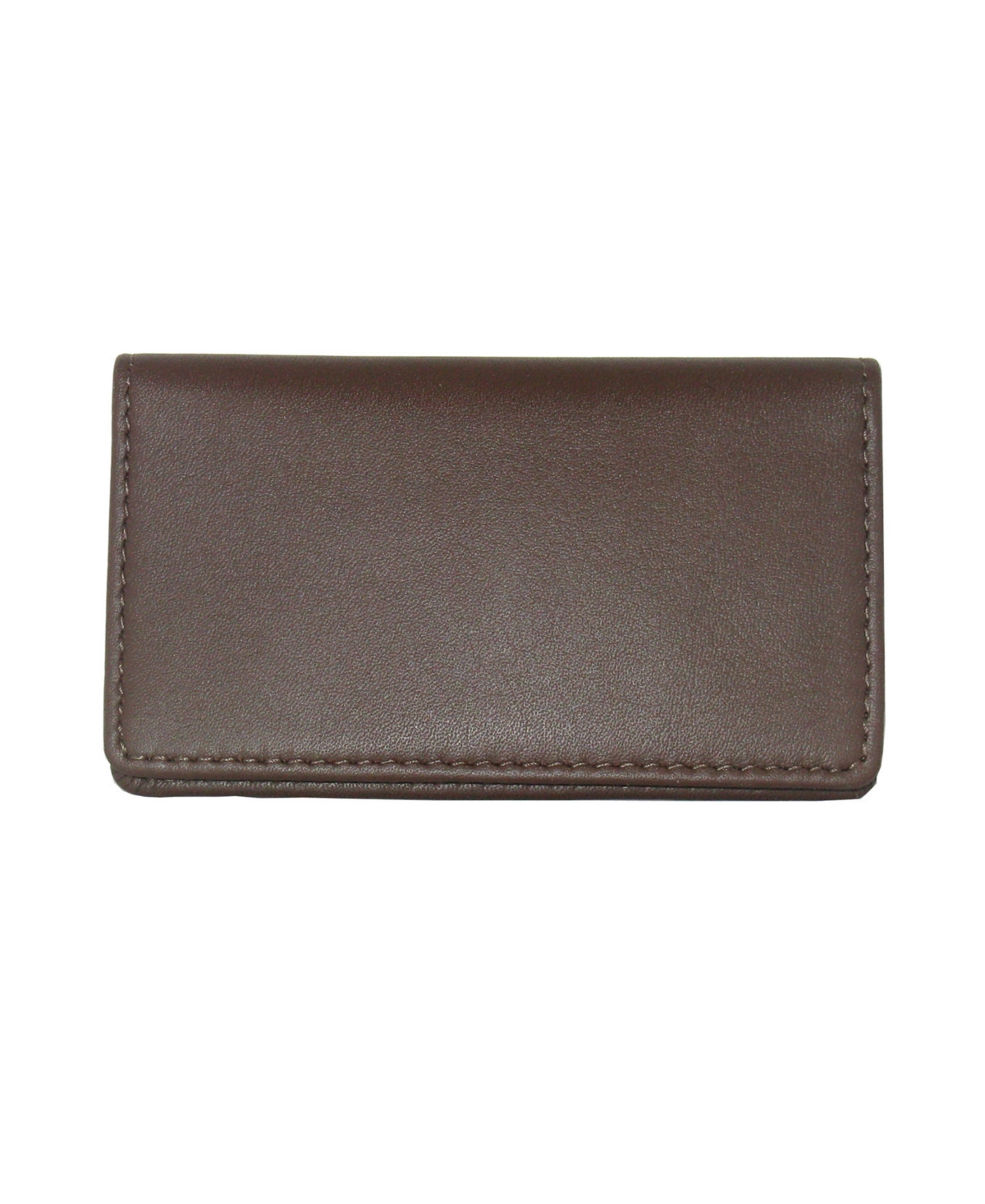 Royce Slim Business Card Case in Genuine Leather - Brown