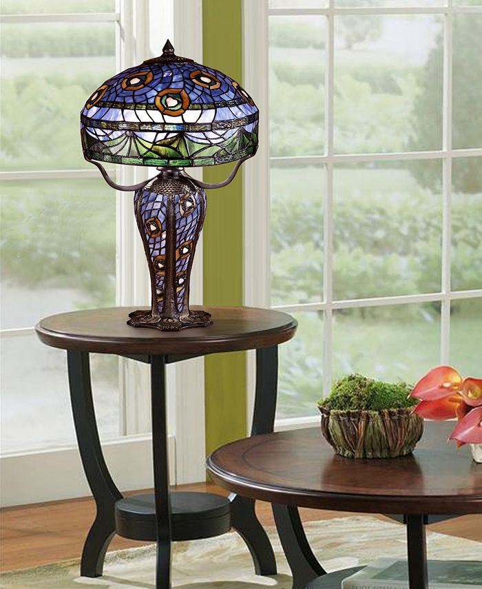 Dale Tiffany Traditional Peacock Tiffany Table Lamp - Macy's
