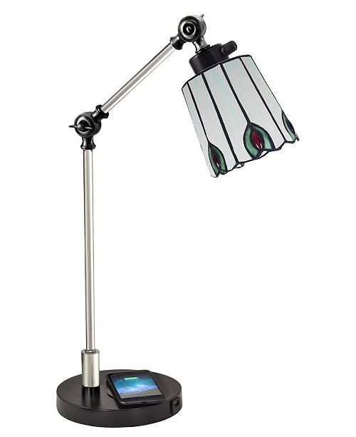 Dale Tiffany Penfold Tiffany Desk Lamp With Wireless Usb Charger