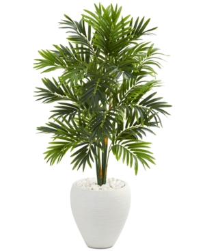 Nearly Natural 4.5' Areca Artificial Palm Tree In Planter In White
