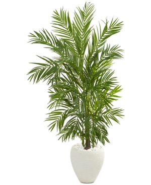 NEARLY NATURAL 5' ARECA PALM ARTIFICIAL TREE IN WHITE PLANTER 