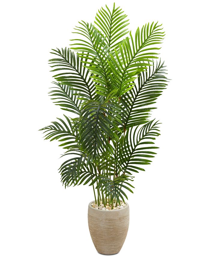 Nearly Natural - 5' Paradise Palm Artificial Tree in Sand-Colored Planter