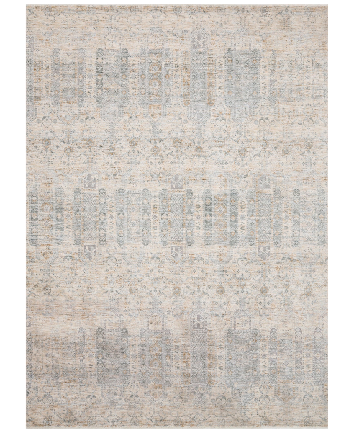 Loloi Pandora Pan-02 Ivory/mist 18" Square Area Rug In Ivory,mist