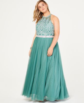 plus size rhinestone dress