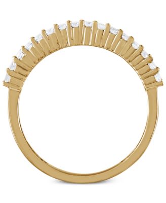 Diamond Baguette Cluster Band (1 ct. t.w.) in 14k White, Yellow or Rose Gold