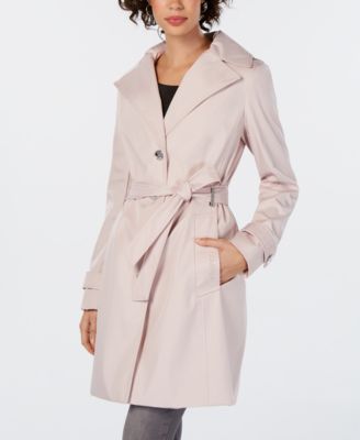 Calvin Klein Petite Belted Hooded Water Resistant Trench Coat Created for Macys Macy s