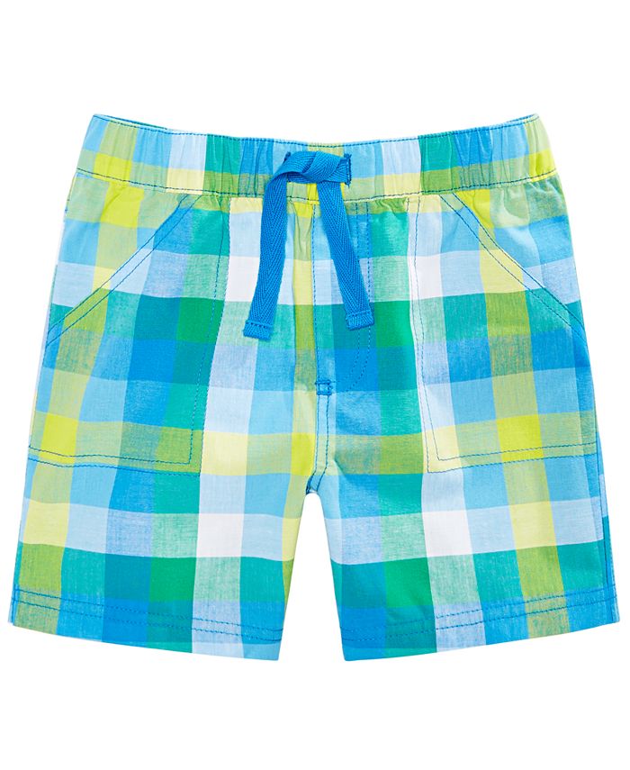 First Impressions Baby Boys Caribbean Plaid Cotton Shorts, Created for ...