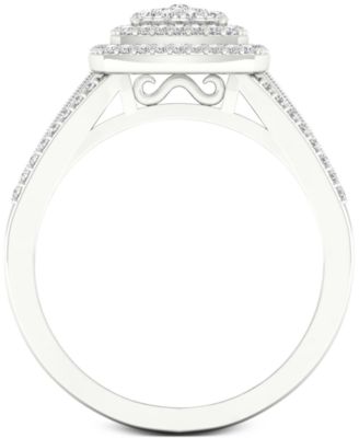 Diamond Cluster Ring (1/2 ct. t.w.) in Sterling Silver