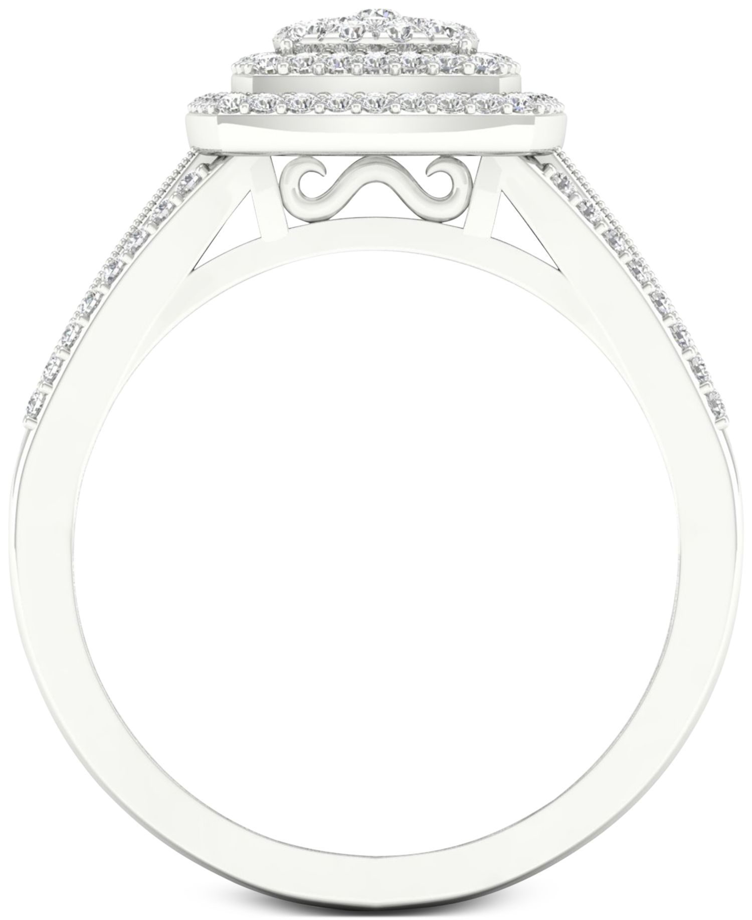 Diamond Cluster Ring (1/2 ct. t.w.) in Sterling Silver