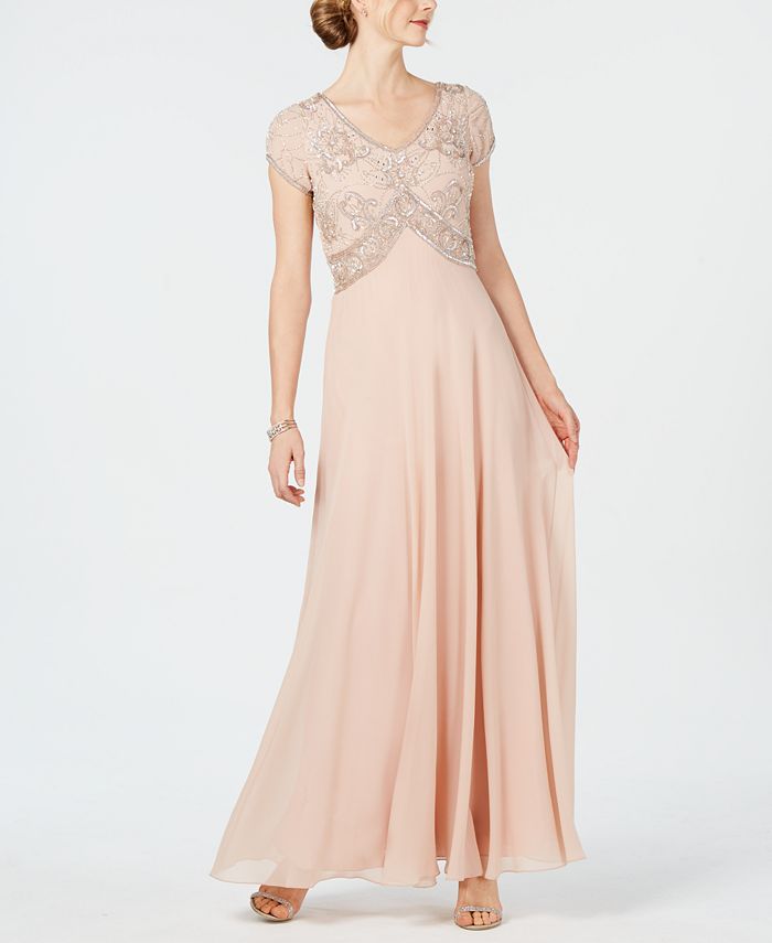 Jkara sequin deals bodice chiffon gown