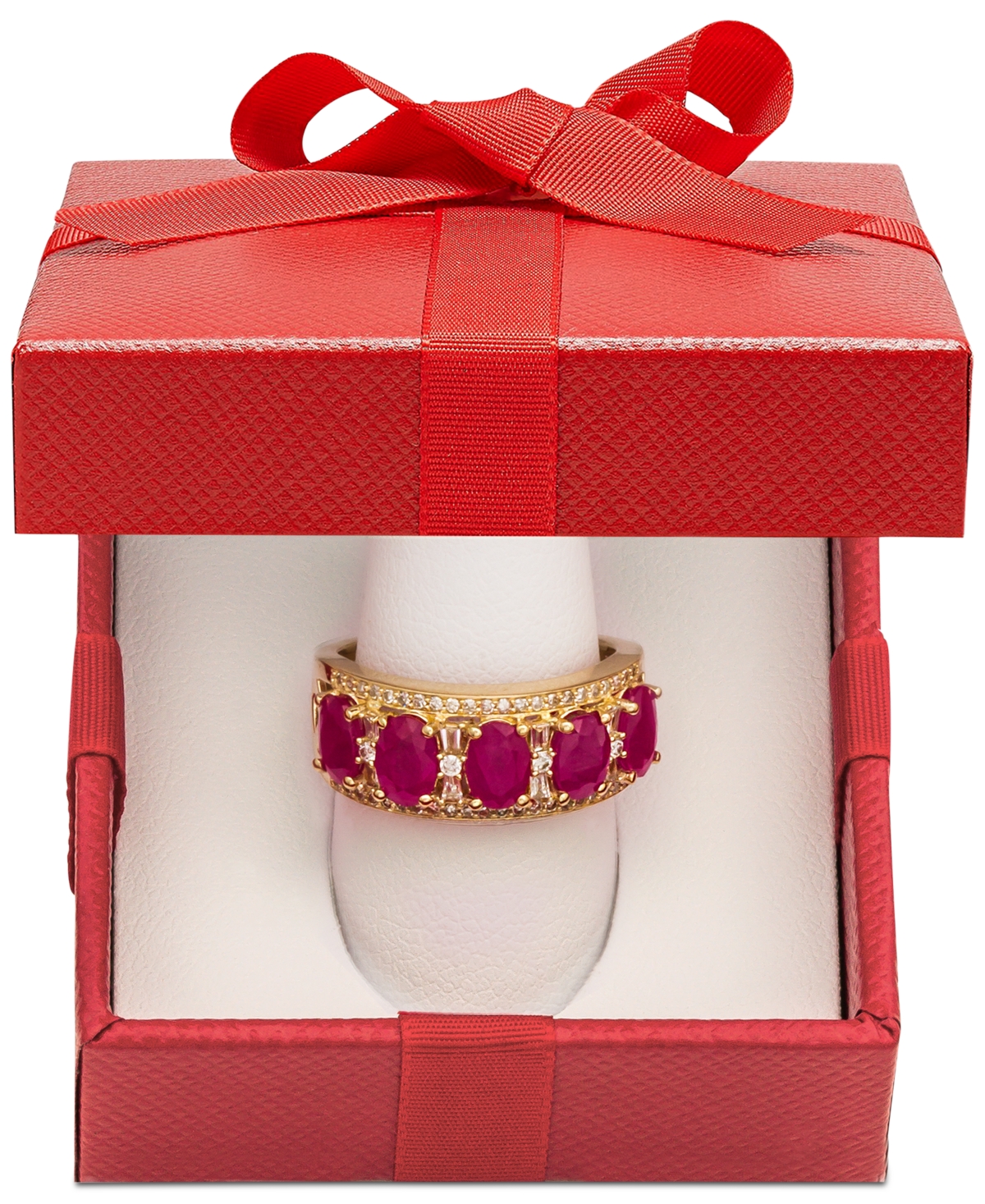 Sapphire (2-7/8 ct. t.w.) & Diamond (1/3 ct. t.w.) Ring in 14k White Gold (Also in Emerald, Tanzanite and - Ruby/Yellow Gold