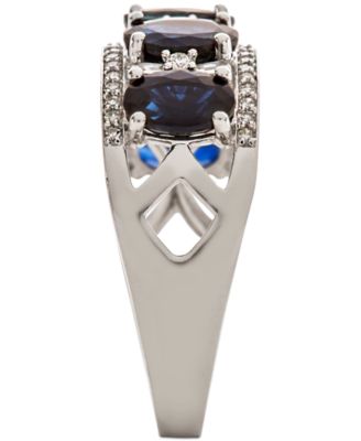 Sapphire (2-7/8 ct. t.w.) & Diamond (1/3 ct. t.w.) Ring in 14k White Gold (Also in Emerald, Tanzanite and Ruby)