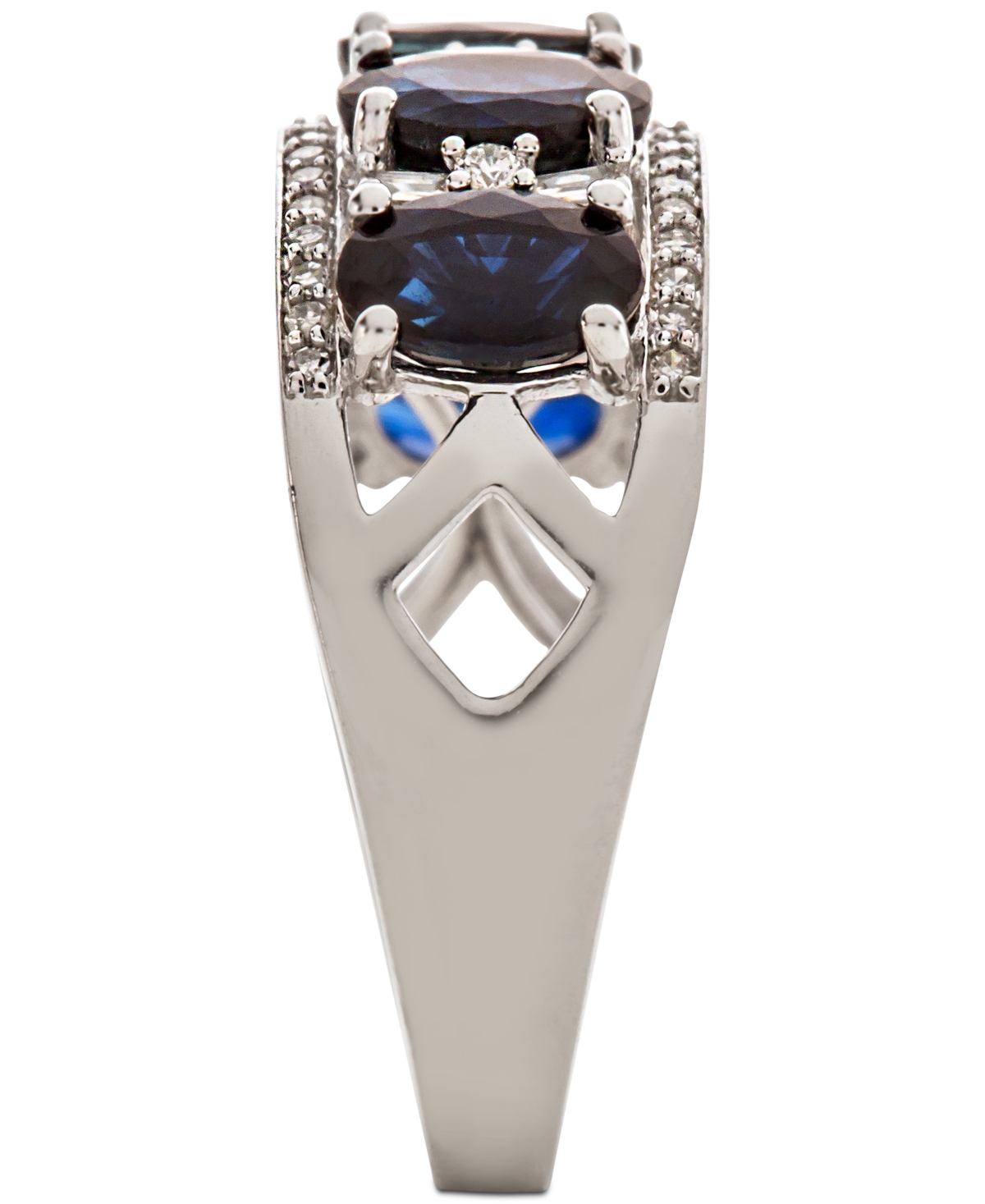 Shop Macy's Sapphire (2-7/8 Ct. T.w.) & Diamond (1/3 Ct. T.w.) Ring In 14k Gold (also In Emerald, Tanzanite And  In Sapphire,white Gold
