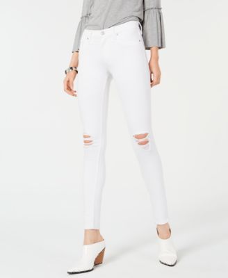 ripped high rise super skinny ankle jeans