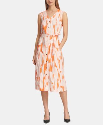 DKNY - Printed Button-Through Maxi Dress