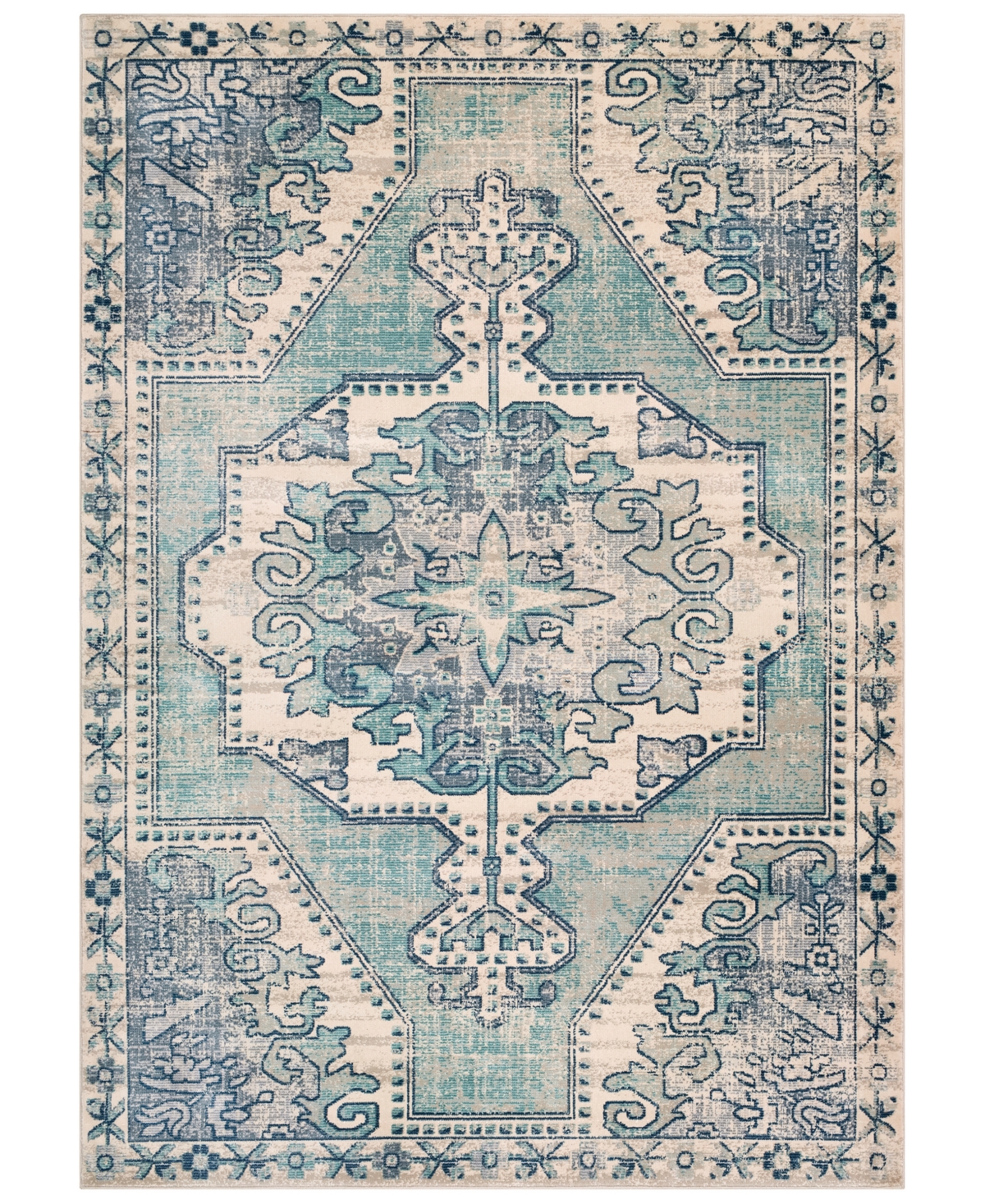 Surya Bohemian Bom-2301 Teal 7'10in x 10'3in Area Rug - Teal