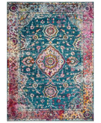 Justina Blakeney - Silvia SIL-02 Teal/Berry 2'6" x 8' Runner Area Rug