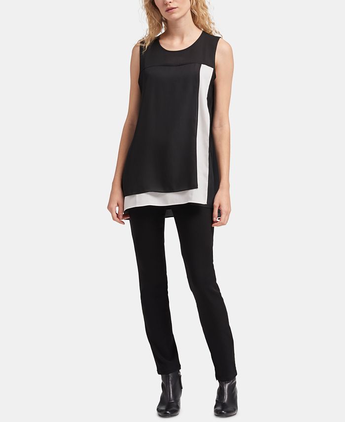 DKNY Sleeveless Colorblocked Top - Macy's