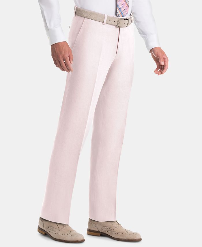 Lauren Ralph Lauren Men's UltraFlex Classic-Fit Pink Linen Pants - Macy's