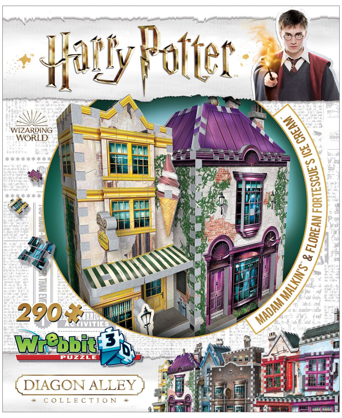 Детский пазл Wrebbit Harry Potter Diagon Alley 3D Puzzle, 290 Pieces, Ages 12+ — фото 5