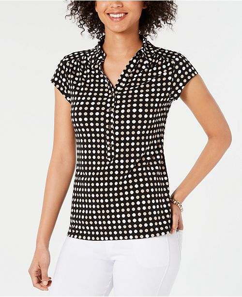 Charter Club DotPrint Polo Top, Created for Macy's & Reviews Tops
