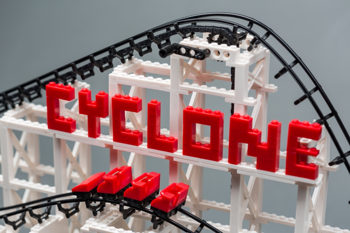 COASTER DYNAMIX CDX BLOCKS BRICK CONSTRUCTION CYCLONE ROLLER COASTER BUILDING SET 