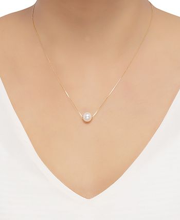Honora - Cultured Freshwater Pearl (8-1/2mm) 18" Pendant Necklace (Also in Pink Cultured Freshwater Pearl)
